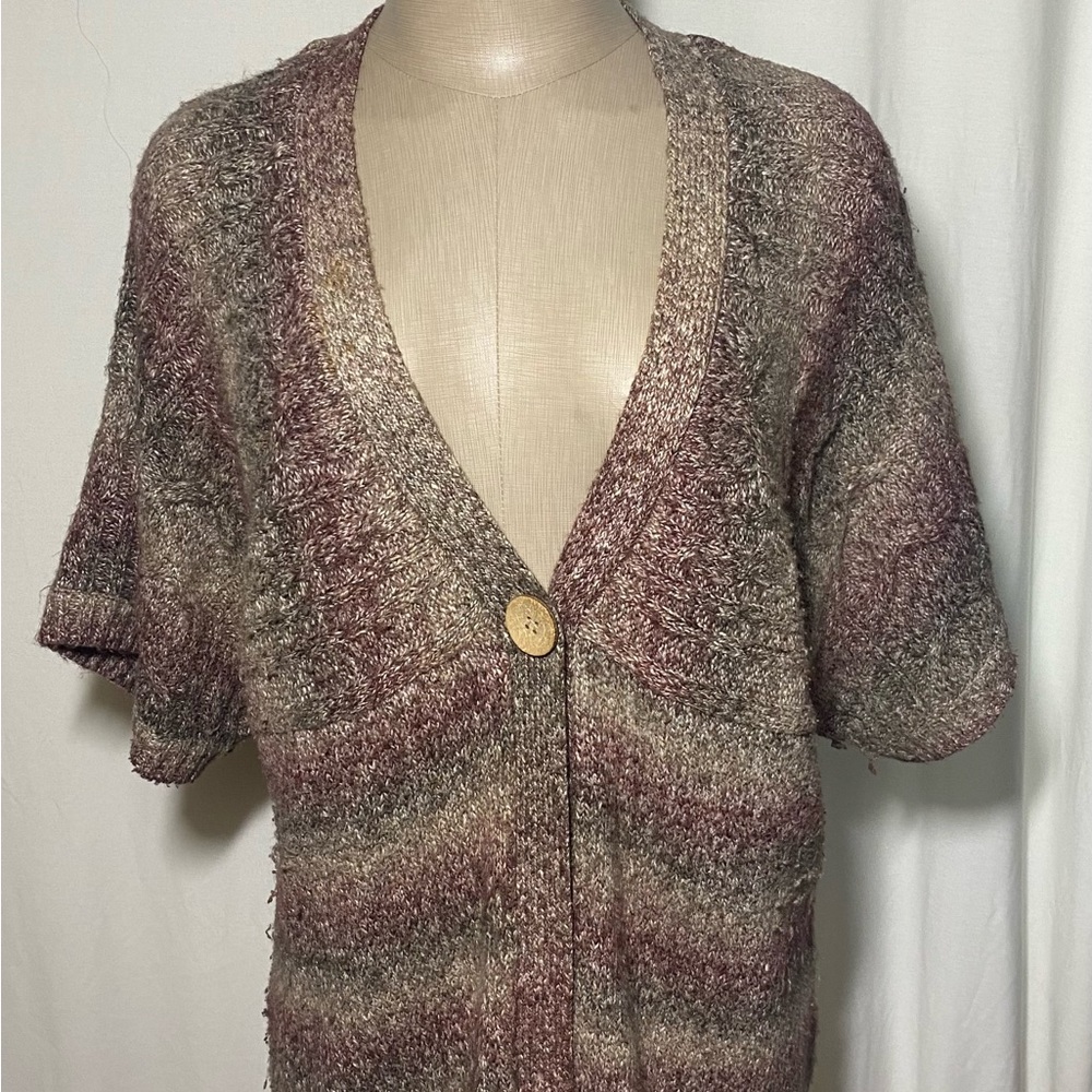 Beautiful Dressbarn Multi Color One Button Cardigan Size PL